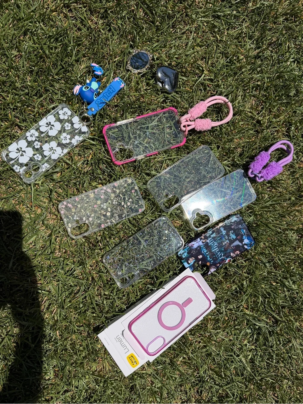 Huge lot OtterBox iPhone 16 plus Pink Glitter Star clear accessories